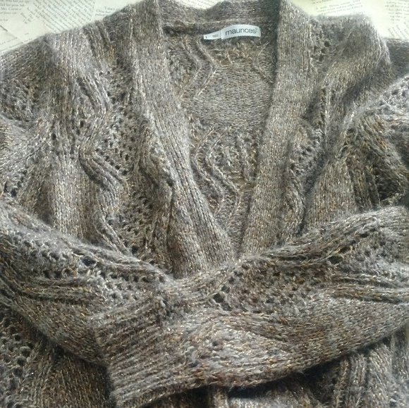 Maurices Sweaters - Maurices Gray, Camel & Gold Cardigan Sz 1 (XL) EUC